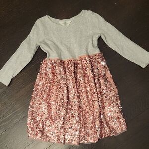 H&M Pink Sequin and Gray Kids Dress